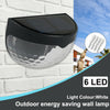 2PCS 6LED Solar Fence Lights Outdoor Garden Path Waterproof Wall Patio Lamp