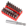 33PC SECURITY BIT SCREWDRIVER TOOL HOLDER TORX STAR HEX 60MM SPANNER SCREWS SET