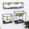 3x Retro Rectangle Metal Wire Industrial Wall Storage Unit Display Shelf Cabinet
