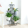 Outdoor Indoor Pot Plant Stand Garden Metal 5 Tier Planter Shelves Corner Shelf