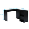 L-Shaped Home Office Desk Corner Computer Desk Black/White for Home Study Work