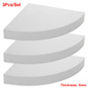 3 Set White Floating Corner Shelf Wooden Wood Unit Wall Storage Bookcase Display