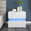 White High Gloss Bedside Table Cabinets Nightstand Chest of Drawers LED Light UK