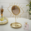 Gold Jewellery Tree Holder Hanger with Eye Shape Mirror Earrings Bracelets Stand