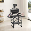 Folding Director Chair Makeup Artist Hairstylist High Chair with Storage Trays