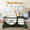 1 Tier Large Dish Drainer Rack Kitchen Draining Cutlery Holder+Chopstick Holder