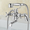 Victorian Bath Bathtub Mixer Tap with Shower Handset Dual Lever Bathtub Taps