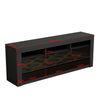 Modern TV Unit Cabinet Stand - Black Matt Body & High Gloss Doors RGB LED Light