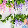 Outdoor Home Trailing Flower 7FT Artificial Wisteria Vine Garland Plants Hanging