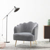 Velvet Oyster Scallop Shell Tub Chair Seat Armchair Wing Back Sofa Cafe Bedroom