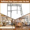 3.5FT Single Metal Loft Bed Frame High Sleeper Bunk Bed Study Desk Cabin Bed
