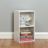 SALE 2 Tier Wooden White Cube Bookcase Storage Unit Shelving Bedside Table