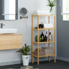 Storage Shelves Bamboo Floor Shelving Unit 4 Tier Display Rack for Kitchen Room