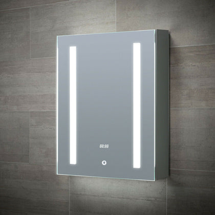 LED Illuminated Bathroom Mirror Cabinet with Sensor Demister Pad Shaver Socket