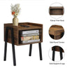 Industrial Bedside Table Storage Shelf Vintage Nightstand End Table Side Cabinet