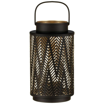 NEW TRIBAL STYLE CONTEMPORARY BLACK METAL LANTERN CANDLE PILLAR TEA LIGHT HOLDER