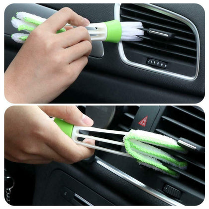 2 In 1 Double Sided Mini Cleaning Brush Car Vent Window Dashboard Dust Cleaner