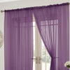 PAIR OF LUCY PLAIN SLOT TOP ROD POCKET VOILE READY MADE CURTAINS VIBRANT COLOURS