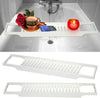 White Over Bath Caddy Tray Bathtub Rack Shelf Storage Wine Glass Tablet Holder U
