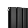 Vertical Radiator Double Black Flat Panel Tall Upright Rad 1800x408mm With Valve