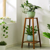 Indoor Corner Plant Stand Pot Holder Wooden Flower Shelf 2 Tier Display Rack UK