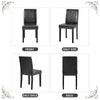 Set of 2 Modern Dining Chairs Kitchen Chair Leather with Solid Wooden Legs Black