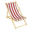 Traditional Stripe Folding Solid Wood Garden Beach Sea Pool Side Chair Deckchair
