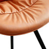 2× brown Faux Leather Dining Chairs Padded Seat & Metal Legs Corner Chairs Room