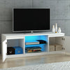 120cm Modern TV Unit Cabinet Stand White High Gloss Doors & Matt body FREE LED