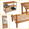 3 Tier Natural Walnut Wooden Shoe Rack Storage Stand Shelf Unit Organizer Slated