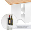 Mondeer Mobile Drop Leaf Table Folding Dining Table with 1 Drawer White & Oak