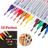 12PCS Acrylic Paint Marker Pens Permanent Art Rock Metal Glass Pebble Waterproof