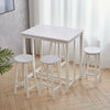 Pine Wood Dining Set in Table+ 4 Chairs Stools Grey/White Kitchen Home Furniture