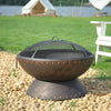 Cup Shape Fire Pit BBQ Firepit Brazier Stove Patio Heater Grill With Poker & Lid
