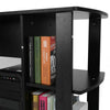 Black Corner L-shaped Computer Desk Shelves Laptop PC Table Wooden Home Office