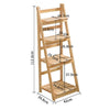 Stylish 4 Tier Wooden Ladder Shelf Unit Bookcase Living Room Storage Display UK