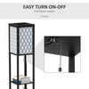 Modern Shelf Floor Lamp Light with 4-tier Open Storage Shelves Wooden Home Unit