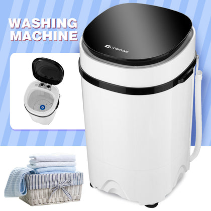 White 4.6kg Mini Portable Washing Machine Compact Laundry Washer Spin Dryer Baby