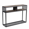 Hall Console Table Entry Hallway Side Table Open Drawer Storage Book Shelf Wood