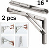 2pcs Folding Shelf Brackets, Heavy Duty, Stainless Steel Foldable Table Hinge UK