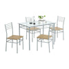 Glass Dining Table and Chairs 4 Seater Room Kitchen furniture Dining Set UK