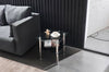 Small 2 Tier Clear Gloss Finish Side Table with Shelf Bedroom Coffee End TableUK