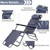 Outsunny Sun Lounger Recliner Chair 2 in 1 Garden Foldable Steel Grey Outdoor
