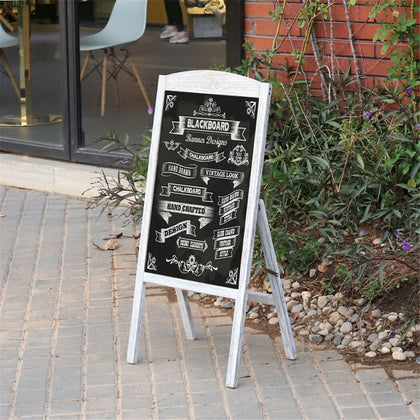 Large Vintage Wooden A Board Sign Chalkboard Restaurants Shop Message Board