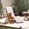 Wooden Steamer Chair with Cushion Outdoor Garden Patio Seat