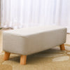 Linen Fabric Padded Stool Bench Footstool Pouffe Living Room Bedroom Footrest