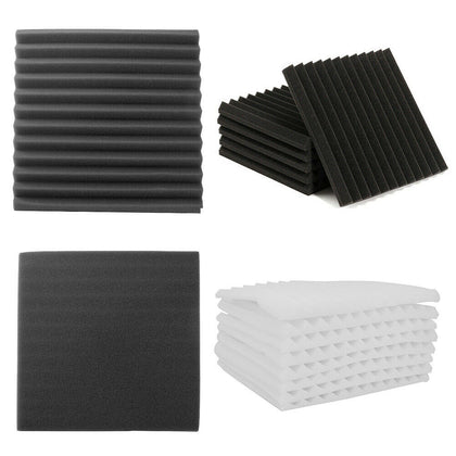 12/24pcs Acoustic Wall Panels Studio Sound-Absorbing Noise Proofing Foam Tiles