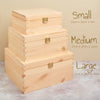 Solid Wooden Pine Storage Gift Chest Box / Nest - Multiple Sizes Available