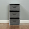 White 3 Cube Kids Bedroom/Playroom Shelving Unit & Fabric Storage Boxes