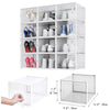 Mondeer 8/12 pcs Stackable Shoe Organiser Boxes Shoe Cabinet Transparent/Black